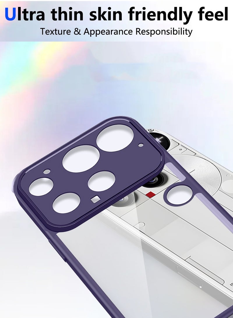 Wtech Nothing Phone (3) 5G 2025 Hybrid TPU Silicone with Raised Camera Slim Armour Case Cover (MCAPSA) - Clear/Eggplant Purple - Image 4