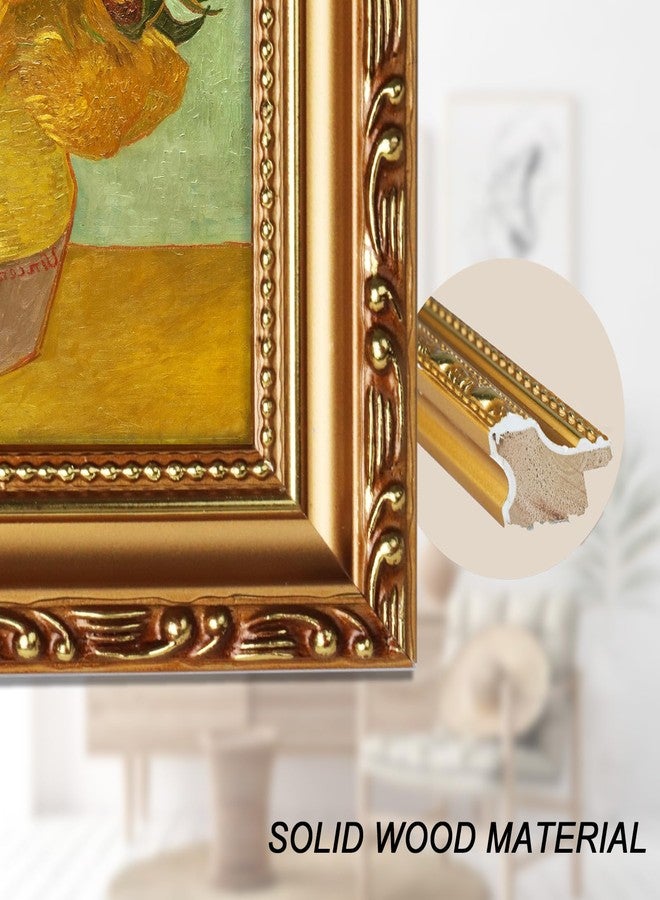 FJXMFRAME إطار صور ذهبي من FJXMFRAME مقاس 11x14 بوصة، إطارات صور عتيقة الطراز للتعليق على الحائط، إطارات باروكية مزخرفة مقاس 11x14 بوصة أو مع إطار داخلي لصورة مقاس 8x10 بوصة (11x14 بوصة، ذهبي) - Image 5