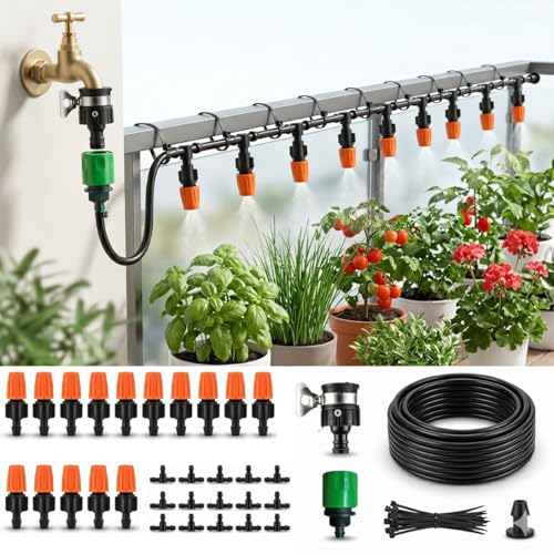 JERN DIY 15 Nozzle Misting Cooling Kit for Balcony, Lawn & Plants – Outdoor Summer Water Misting Spray System with Adjustable Nozzles for Patio, Garden & Plant Watering - Image 2
