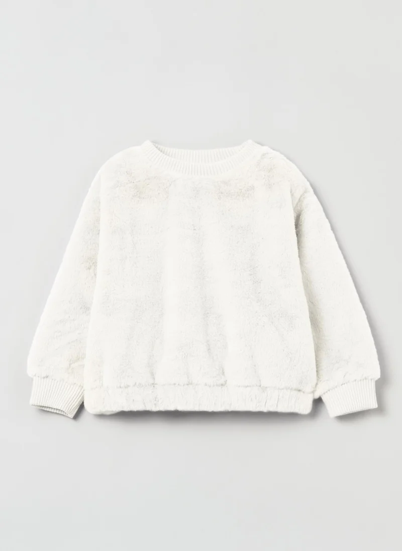 او في اس Ovs Girls Faux Fur Sweatshirt