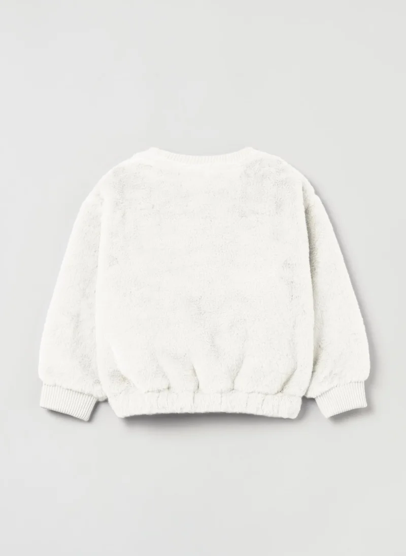 او في اس Ovs Girls Faux Fur Sweatshirt