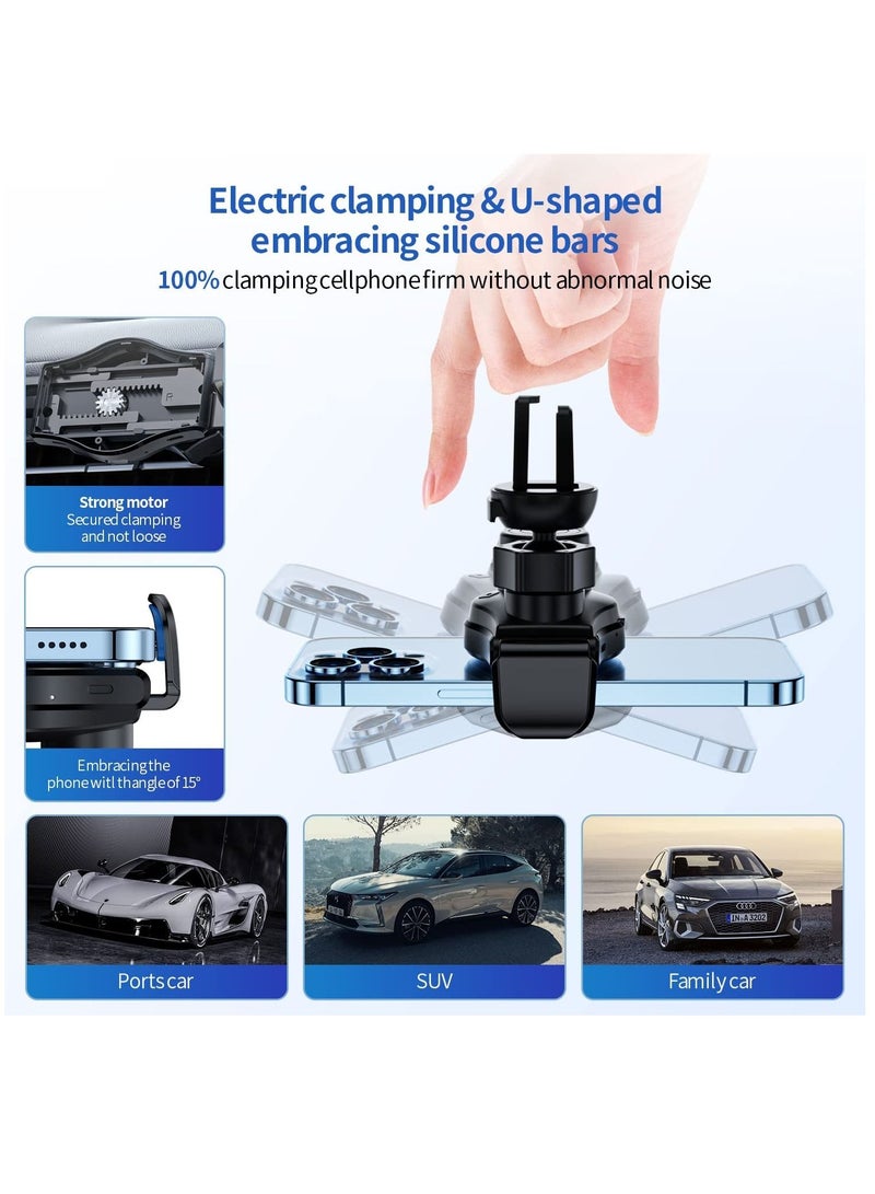 Y&D Wireless Car Charger Mount,15W Qi Fast Charging Auto-Clamping Phone Holder, Air Vent Windshield Dashboard Mount for iPhone 14/13/12 Samsung S22/S21/Note22/Note21 - Image 3