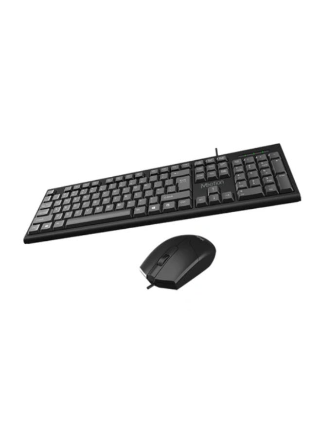 ميشين مجموعة لوحة مفاتيح وماوس سلكية USB من Meetion MT-C100 - أسود، مريحة - Image 4