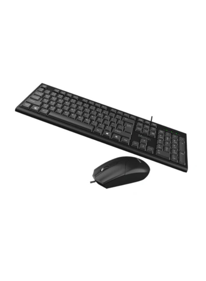 ميشين مجموعة لوحة مفاتيح وماوس سلكية USB من Meetion MT-C100 - أسود، مريحة - Image 2