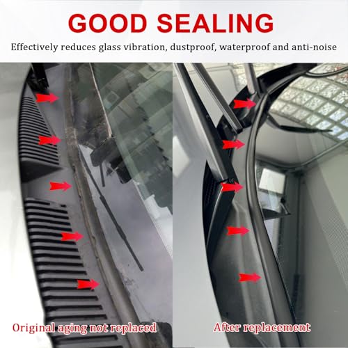 vvag 1.8M/6Ft Windshield Cowl Molding Rubber Seal Strip Trim, Front Rear Windshield Seal, Car Weather Stripping, Window Sunroof Seal for Most Cars Trucks SUV - Image 4