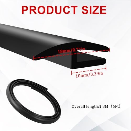 vvag 1.8M/6Ft Windshield Cowl Molding Rubber Seal Strip Trim, Front Rear Windshield Seal, Car Weather Stripping, Window Sunroof Seal for Most Cars Trucks SUV - Image 2