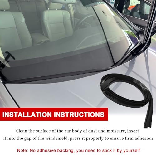 vvag 1.8M/6Ft Windshield Cowl Molding Rubber Seal Strip Trim, Front Rear Windshield Seal, Car Weather Stripping, Window Sunroof Seal for Most Cars Trucks SUV - Image 5
