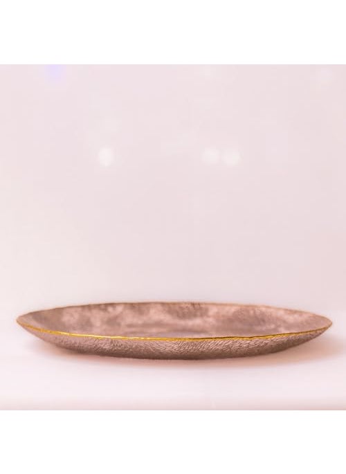 SIGNATURE HOME DECOR STUDIO Signature Home Dcor Studio Set of 2 Mocha Textured Glass Charger Plates  - Image 2