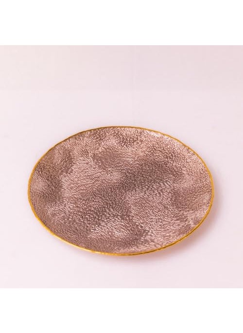 SIGNATURE HOME DECOR STUDIO Signature Home Dcor Studio Set of 2 Mocha Textured Glass Charger Plates  - Image 1