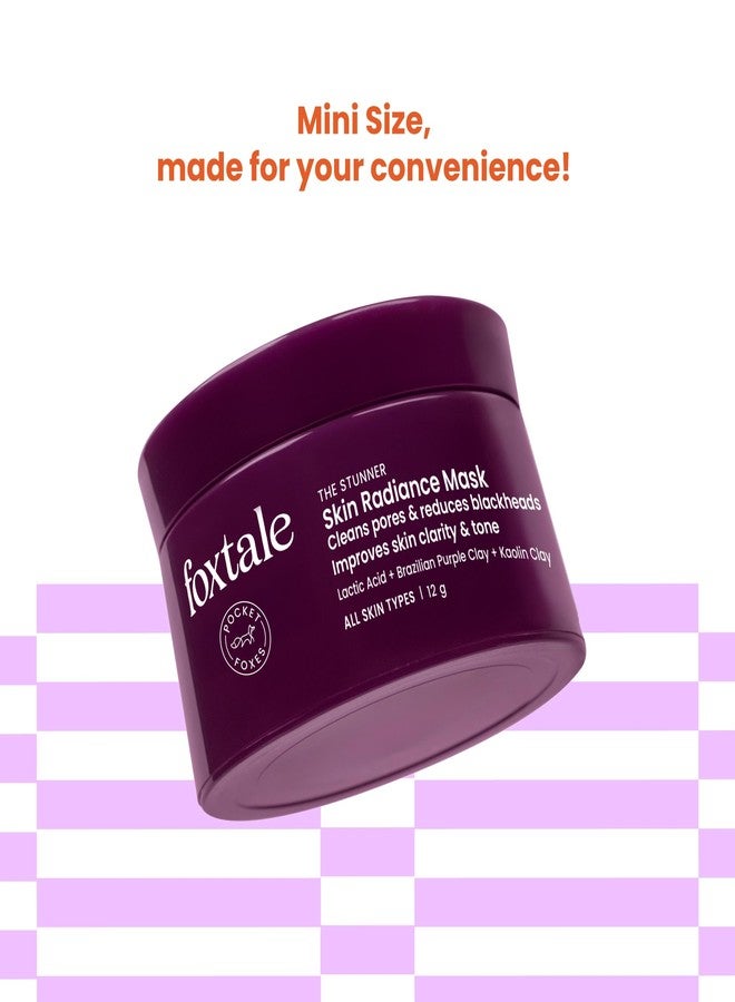 Foxtale De-Tan Face Mask for Glowing Skin | Mini Pack for Travel | Clay Mask with Lactic Acid for Tan Removal, Reduction in Blackheads, Instant Brightening | New-Age Ubtan Face Pack for All Skin Types | Men & Women - 12g - Image 2