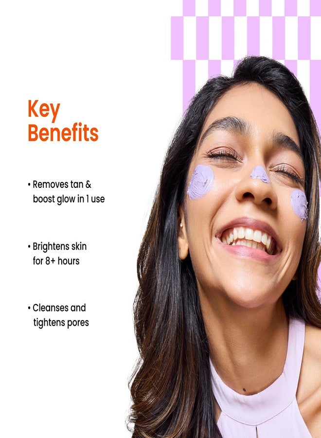 Foxtale De-Tan Face Mask for Glowing Skin | Mini Pack for Travel | Clay Mask with Lactic Acid for Tan Removal, Reduction in Blackheads, Instant Brightening | New-Age Ubtan Face Pack for All Skin Types | Men & Women - 12g - Image 3