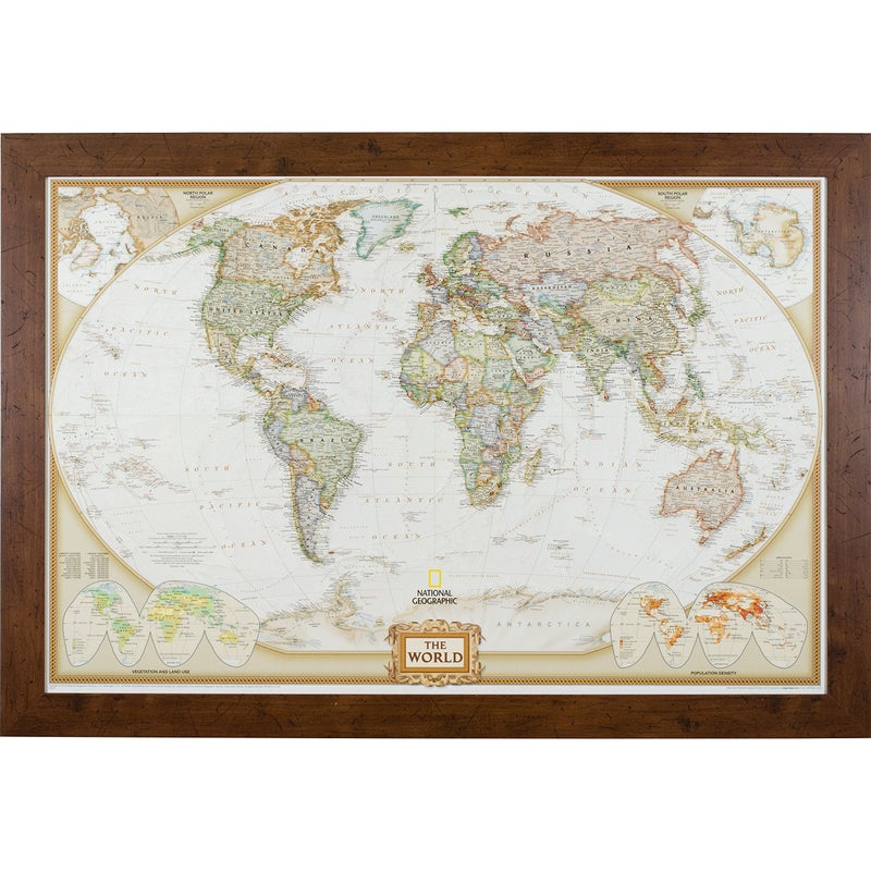 Craig Frames Wayfarer Executive World Push Pin Travel Map