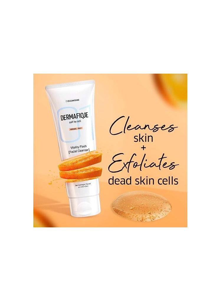 Dermafique Vitality Flash Facial Cleanser Exfoliating Face wash - Image 3