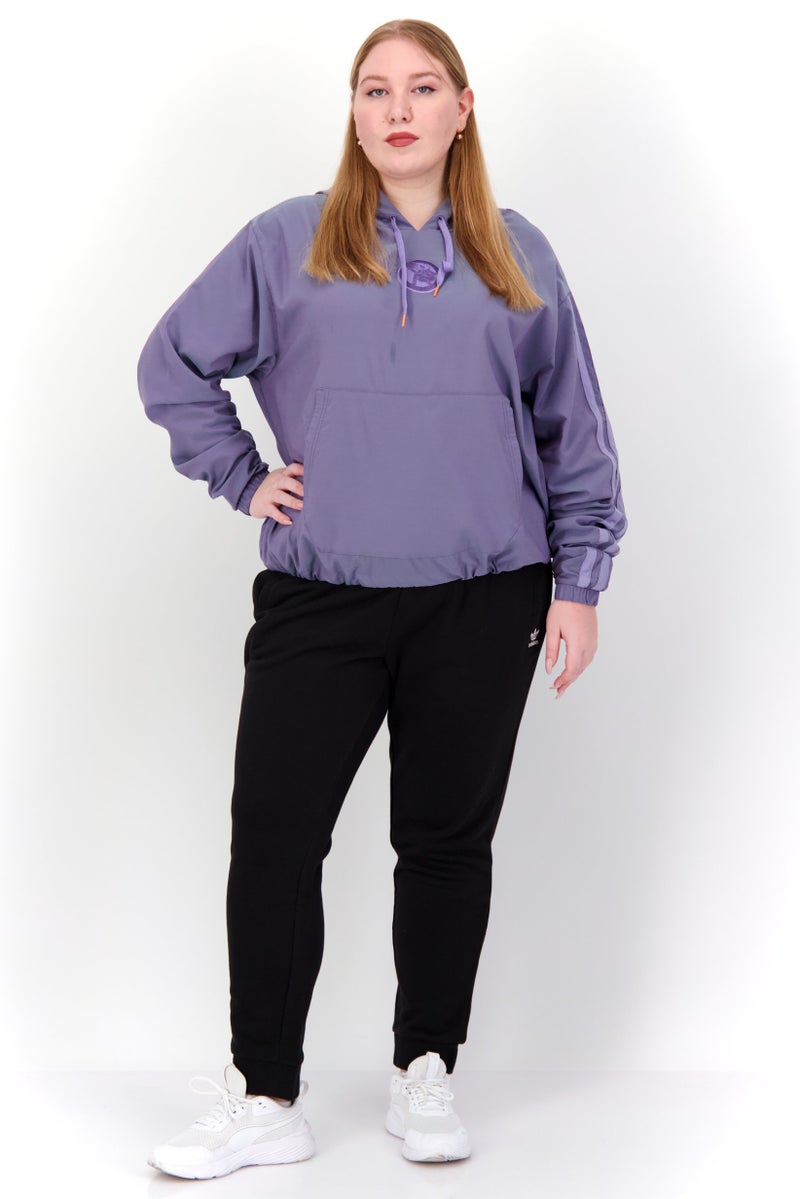Adidas Women Plus Size Fit Hooded Long Sleeve Running Hoodies, Lavender - Image 2