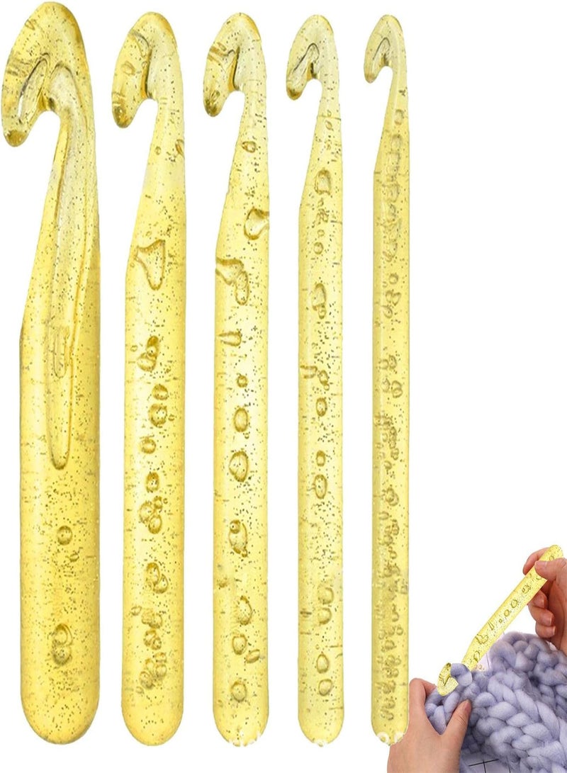 GGOOT 5 Pcs Knitting Needles Kit,Crochet Hooks for Beginners | Huge Crochet Hook Set, 5 Pieces Large Needles, Yarn Crochet Hooks Needles for DIY Scarves, Sweaters, Blankets, Rugs - Image 4