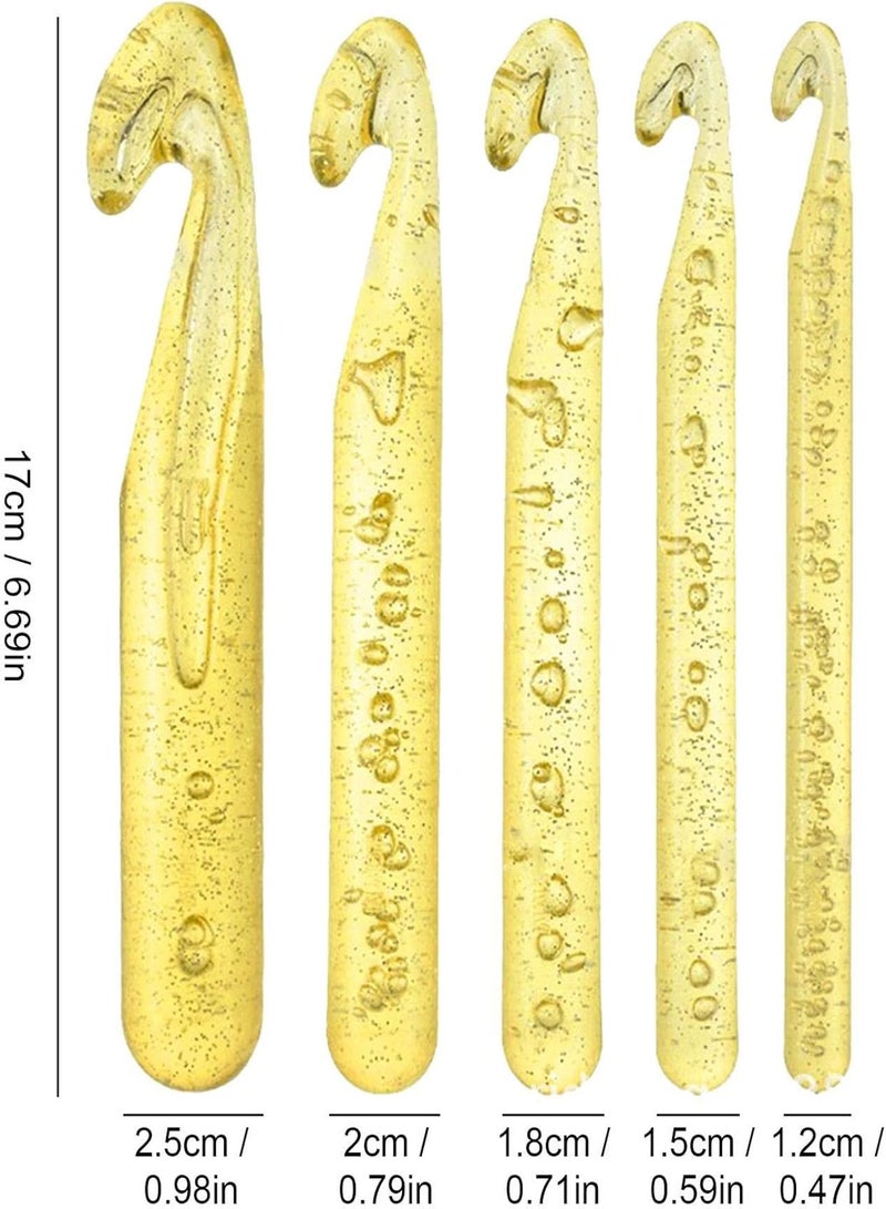 GGOOT 5 Pcs Knitting Needles Kit,Crochet Hooks for Beginners | Huge Crochet Hook Set, 5 Pieces Large Needles, Yarn Crochet Hooks Needles for DIY Scarves, Sweaters, Blankets, Rugs - Image 2
