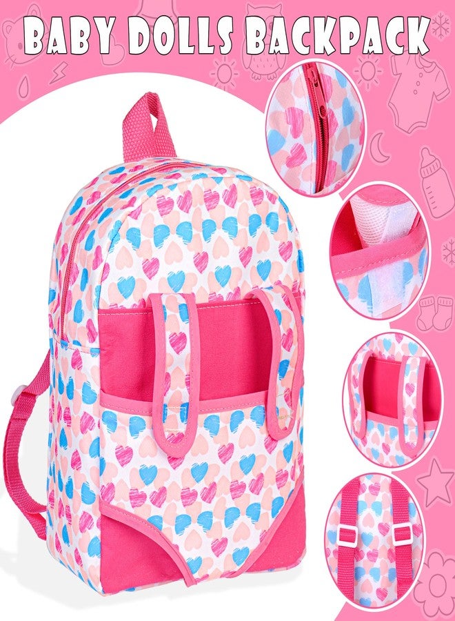 iBayda 12" Baby Doll in Gift Box with Backpack Carrier, Clothes, Feeding Bottle, Pacifier, Diaper and a Toy Rabbit Accessories, First Baby Dolls for Girls 3 Years and Up - Image 2