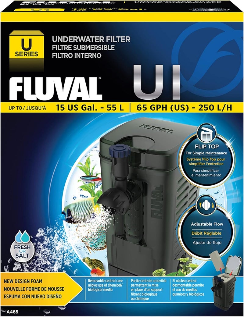 Fluval فلتر داخلي FLUVAL U1 للأحواض - سعة 55 لتر مع تحكم في تدفق المياه قابل للتعديل - Image 1