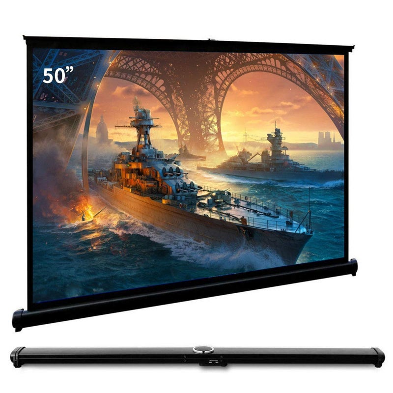 Cocar P1-SN50 50 inch Portable Projection Screen for Mini/Professional LED/LCD/DLP Projector Self Standing Pull-Out Style Indoor Outdoor Home Cinema - 4:3/16:9 Compatiable - Image 1