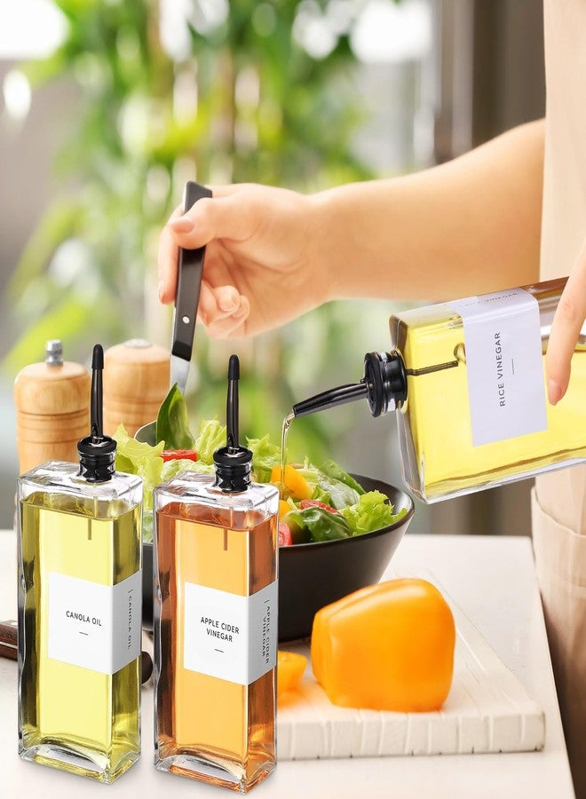 Reallnaive 6 Sets Olive Oil Dispenser Bottles for Kitchen with Nozzles Funnel Labels Cooking Oil Dispenser 500ml Set for Kitchen Vinegar Coffee Syrup (Black) - Image 5
