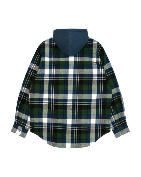 AAPE AAPENOW moonface check hooded shirt jacket