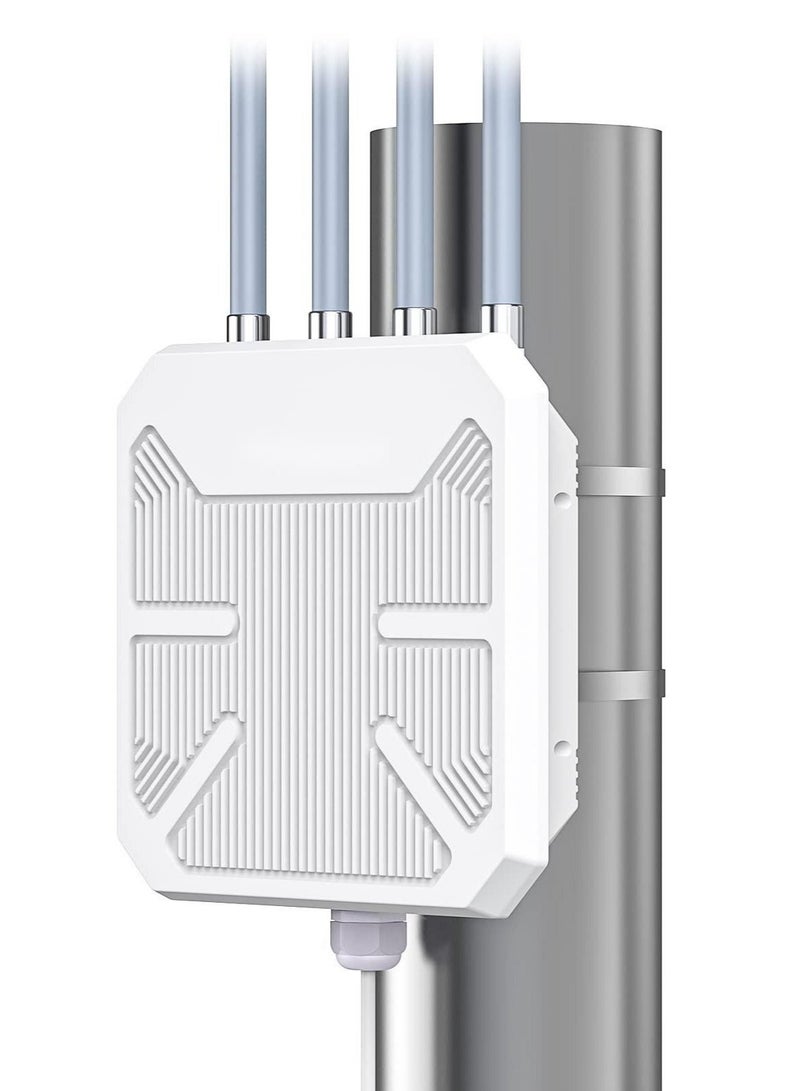 Captaintech AX1800 WiFi 6 Wireless Outdoor Access Point, Long Range Outdoor Dual Band WiFi Range Mesh Extender AP/Repeater IP67 with Passive/Active POE, Up to 128 Devices for Farm, Yard, RV, Campsite, Park - Image 1