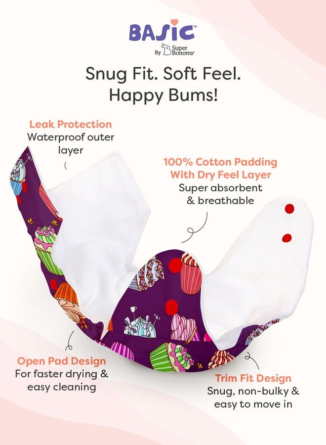 سوبربوتمز حفاضات قماشية متطورة مانعة للتسرب من سوبربوتومز للأطفال، عالية الامتصاص، مصنوعة من القطن بنسبة 100%، عبوة من حفاضتين قابلتين لإعادة الاستخدام وحشوتين داخليتين، قابلة للغسل، مناسبة للأطفال من عمر 3 أشهر إلى 3 سنوات، قابلة للتعديل، تقلل من الطفح الجلدي - Image 2