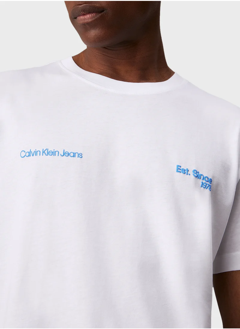 كالفن كلاين جينز Logo Print Crew Neck T-Shirt
