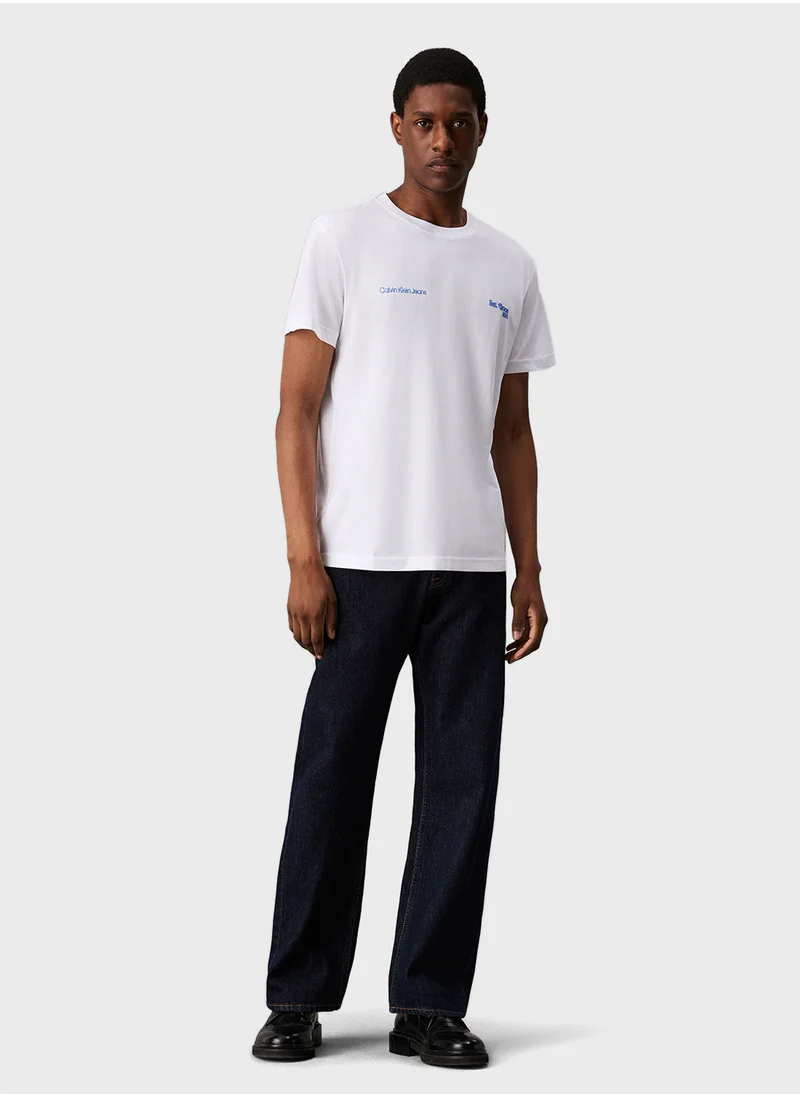 كالفن كلاين جينز Logo Print Crew Neck T-Shirt