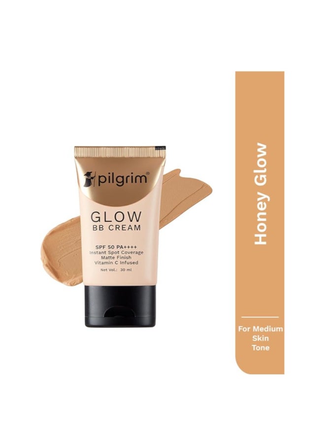 PILGRIM - Glow BB Cream SPF 50 PA++++ Instant Spot Coverage Matte Finish Vitamin C Infused 30 Grams - Image 1