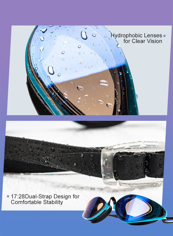 Perfii Premium Electroplating Anti-Fog Adult Swimming Goggles Large Frame, Silicone Seal, and Waterproof Performance - Image 4