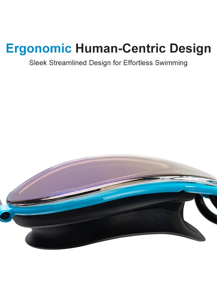 Perfii Premium Electroplating Anti-Fog Adult Swimming Goggles Large Frame, Silicone Seal, and Waterproof Performance - Image 5