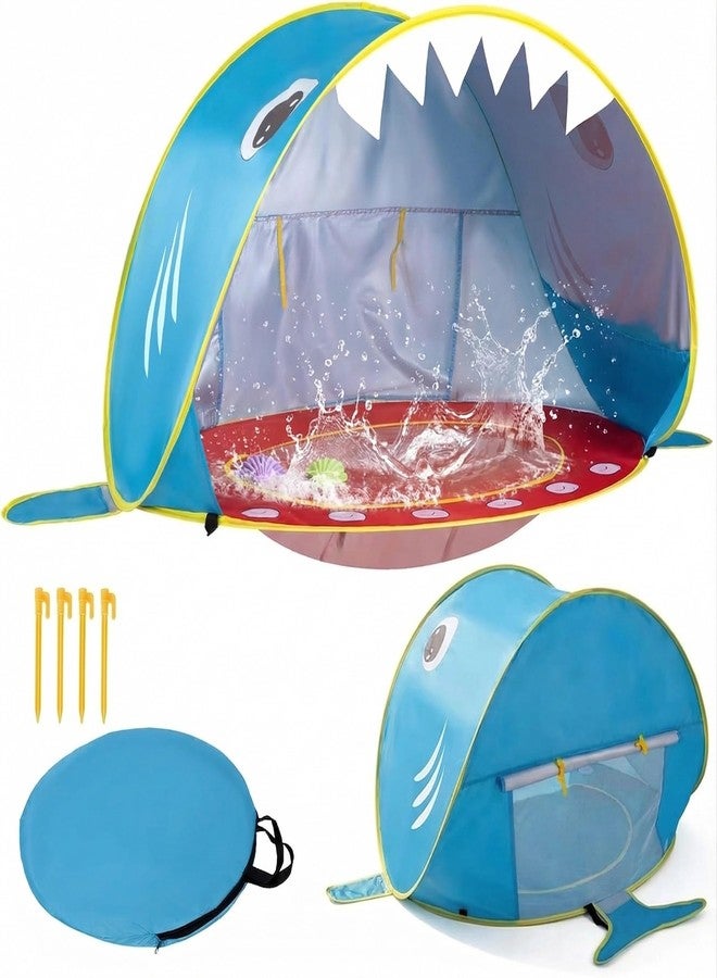 Elfzone Baby Beach Tent - Shark Pop Up Beach Tent Sun Shade for Beach, Portable Shade Pool UV Protection Sun Shelter for Outdoor Travel, Camping - Image 1