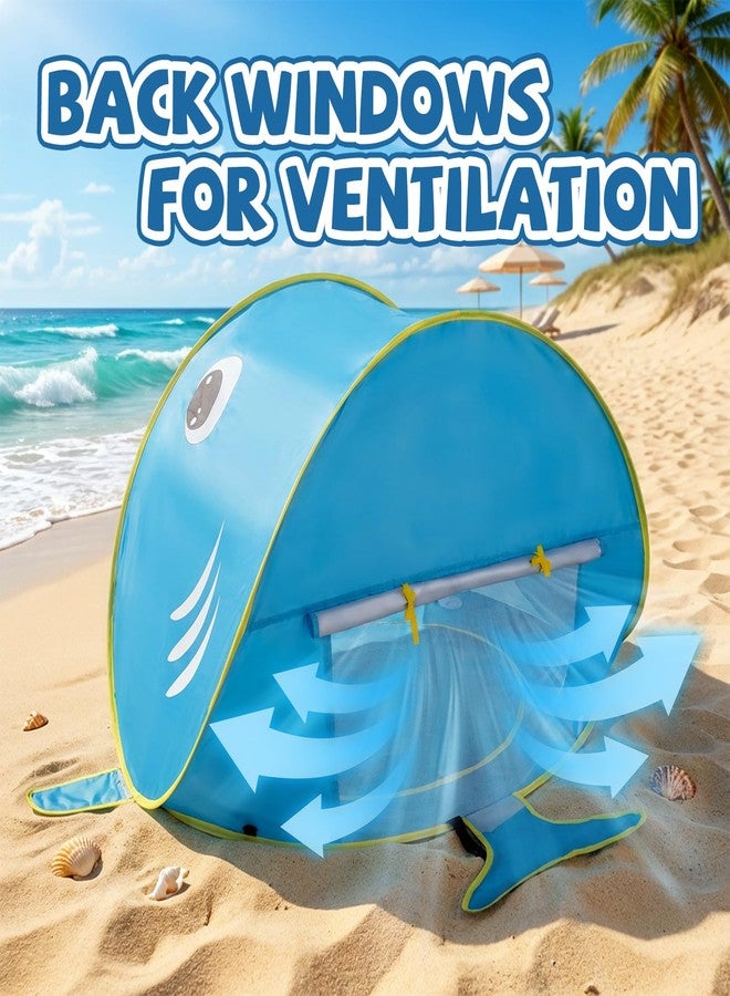 Elfzone Baby Beach Tent - Shark Pop Up Beach Tent Sun Shade for Beach, Portable Shade Pool UV Protection Sun Shelter for Outdoor Travel, Camping - Image 3