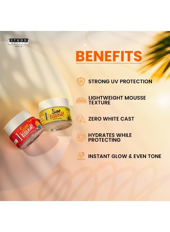 Studd Muffyn | Sun Kissed Mousse Sunscreen Combo | SPF 50++ Mango Mania & SPF 70++ Bubblegum Blast | Lightweight Mousse Sunscreen | Non Greasy | No White Cast | UVA UVB Protection | For All Skin Types - Image 2