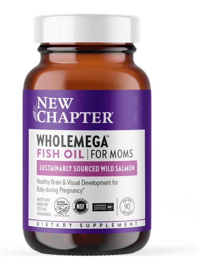 New Chapter Prenatal Dha - Wholemega For Moms Fish Oil Supplement With Omega-3 + Vitamin D3 For Prenatal & Postnatal Support - 90 Ct Softgels 500Mg - Image 1