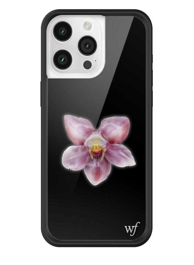 Wildflower Cases - Orchid, Compatible with Apple iPhone 15 Pro Max | Floral, Black, Purple, Minimalist, Cute, Trendy - Protective Black Bumper, 4ft Drop Test Certified, Women Owned Small Business - Image 1