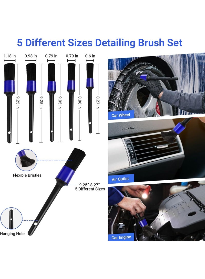 YelaJoy 26-Piece Car Detailing Brush Set – Complete Car Washing Kit with Drill Brushes, Detail Brushes, Retractable Windshield Cleaner, Towels & Glove – For Interior, Exterior, Air Vents, Wheels - Image 3