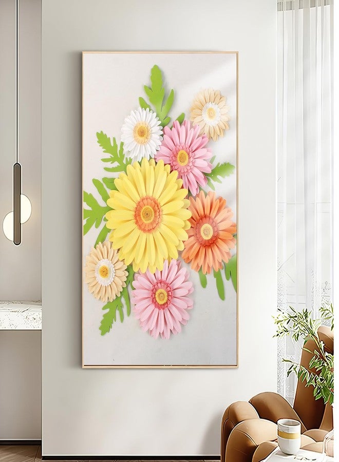 PAPER JAZZ Daisy Paper Flower Decoration, Daisy Wall Decoration Party Birthday Decoration, 3D Artificial Paper Flower Wall Stickers for Spring Party, Wedding, Living Room, Bedroom. - Image 5