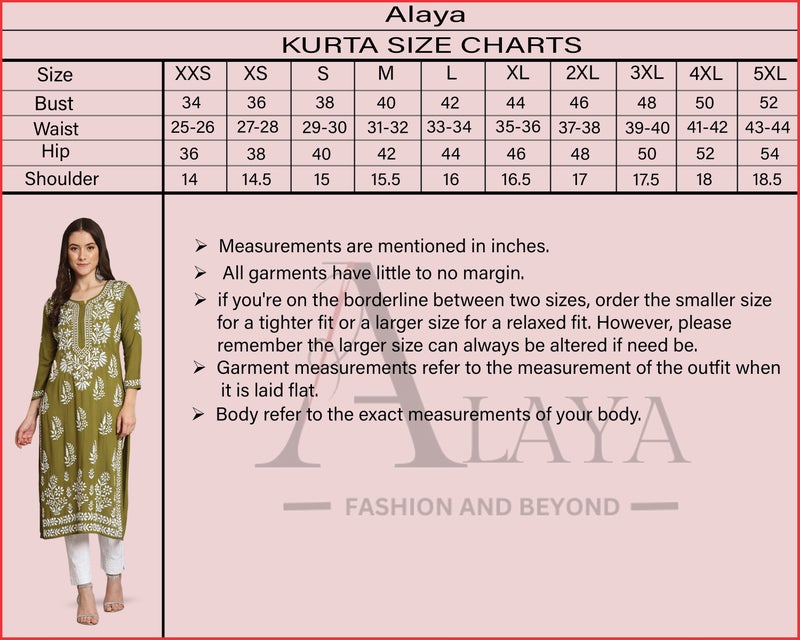 Alaya Women Hand Embroidered Lucknowi Chikankari Mulmul Cotton Kurta - AL3650 - Image 5