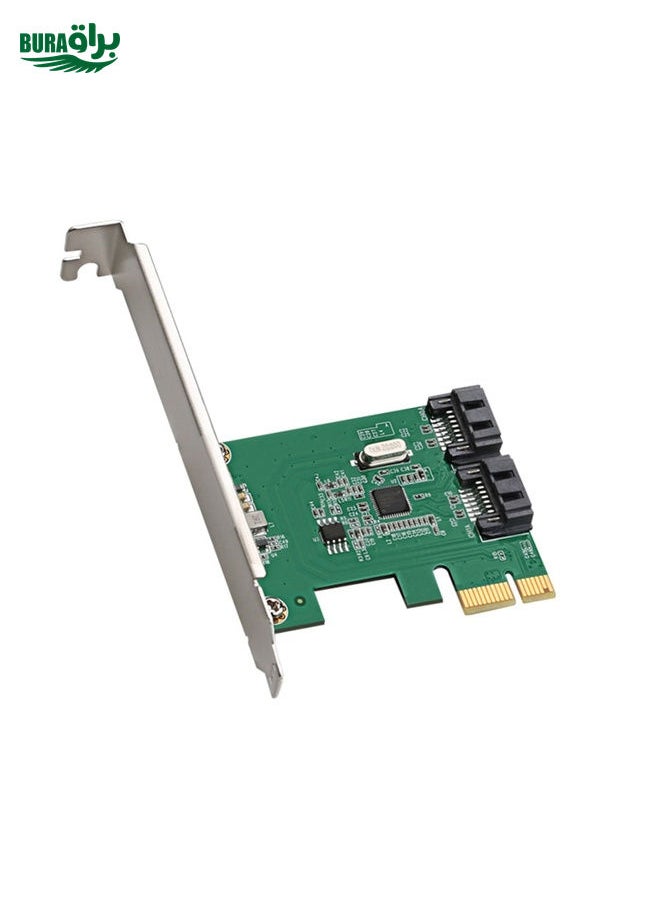 BURAQ ASM1061 Pci-e2.0 X1 to 2-port SATA 3.0 Adapter Card  - Image 1