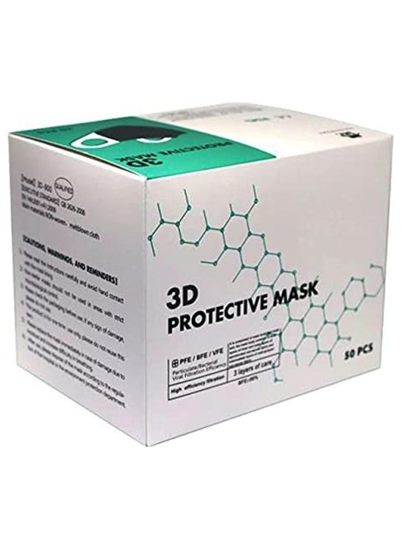 Generic 3D Pro Protective Face Mask Pack Of 50 Full Black  - Image 4