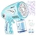Boerfmo Rechargeable Bubble Gun Bubble Machine with 10 LargerSize Wands LED Light USBC Bubbles Toys for Kids Toddlers Gifts Ideas for Age 315 Boys Girls Parties Favors Birthday Easter - Image 2