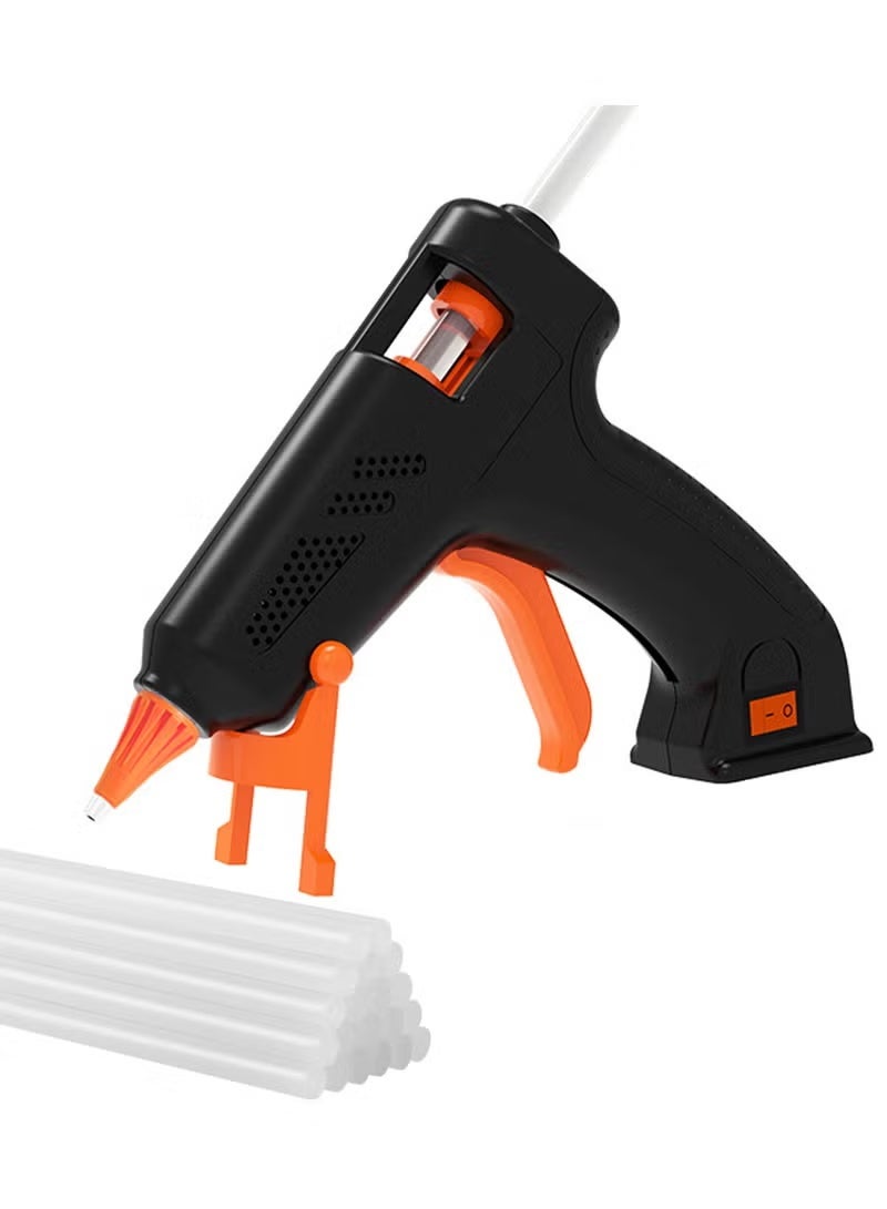 Cordless Glue Gun -15W 3.7V Black - Hot Melt Glue Gun with 20 Glue Sticks (7.4x200mm) and USB Cable Battery Operated Glue Gun DIY Tool for Art Crafts Decorations - Image 1