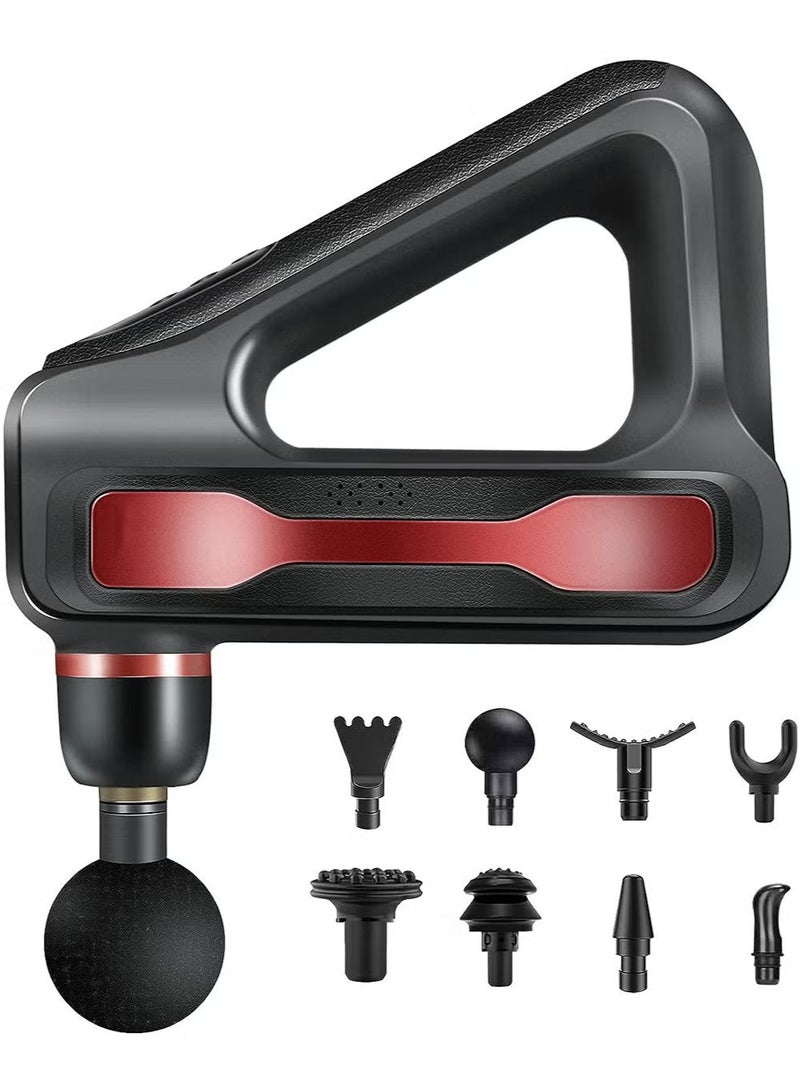 إلترازون Triangular LCD Electric Massage Gun – 32 Speed Levels with 8 Interchangeable Heads for Deep Tissue, Muscle Relaxation & Pain Relief, Portable Handheld Massager - Image 1