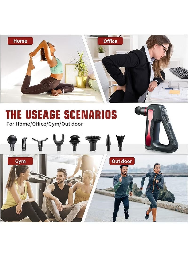 إلترازون Triangular LCD Electric Massage Gun – 32 Speed Levels with 8 Interchangeable Heads for Deep Tissue, Muscle Relaxation & Pain Relief, Portable Handheld Massager - Image 2