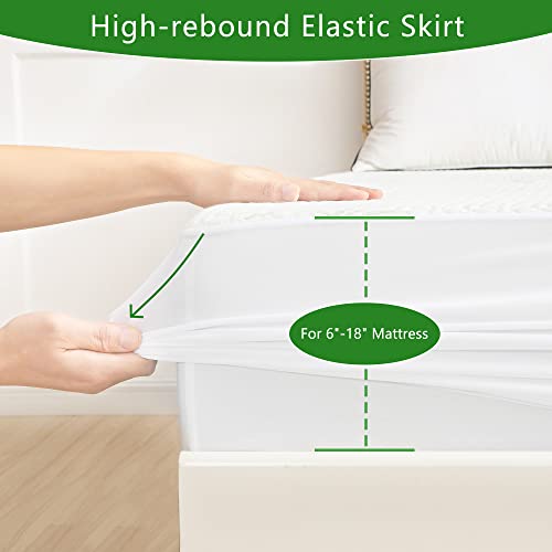 GOONIK Queen Mattress Protector, Breathable Bamboo Viscose Waterproof Queen Size Mattress Pad Cover with 6-18 inches Deep Pocket - Image 5