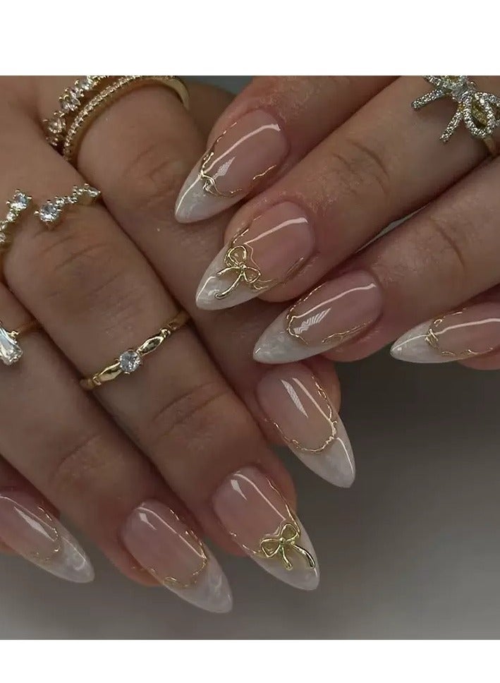 سنسيب نوع الأظافر: أظافر فرنسية ملصقة - حزمة جل ناعم، أظافر فرنسية مزيفة قصيرة، أظافر صالونية الجودة، أظافر ملصقة بسلاسة، أظافر ملصقة بالغراء للنساء، فن الأظافر، تزيين الأظافر. - Image 1