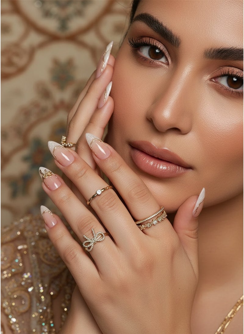 سنسيب نوع الأظافر: أظافر فرنسية ملصقة - حزمة جل ناعم، أظافر فرنسية مزيفة قصيرة، أظافر صالونية الجودة، أظافر ملصقة بسلاسة، أظافر ملصقة بالغراء للنساء، فن الأظافر، تزيين الأظافر. - Image 2