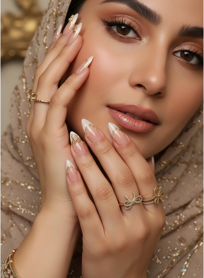 سنسيب نوع الأظافر: أظافر فرنسية ملصقة - حزمة جل ناعم، أظافر فرنسية مزيفة قصيرة، أظافر صالونية الجودة، أظافر ملصقة بسلاسة، أظافر ملصقة بالغراء للنساء، فن الأظافر، تزيين الأظافر. - Image 4